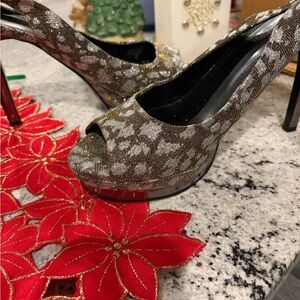 Marc Fisher Glittering and Silver Heels